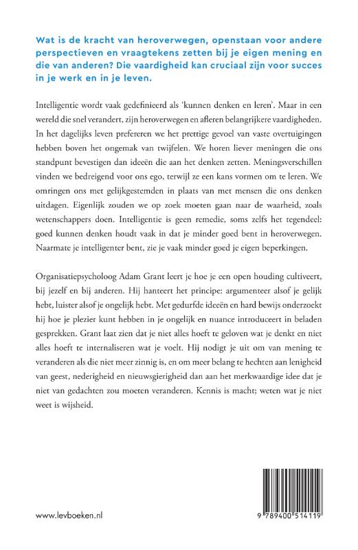 Weten wat je niet weet achterkant