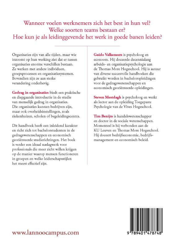 Gedrag in organisaties achterkant