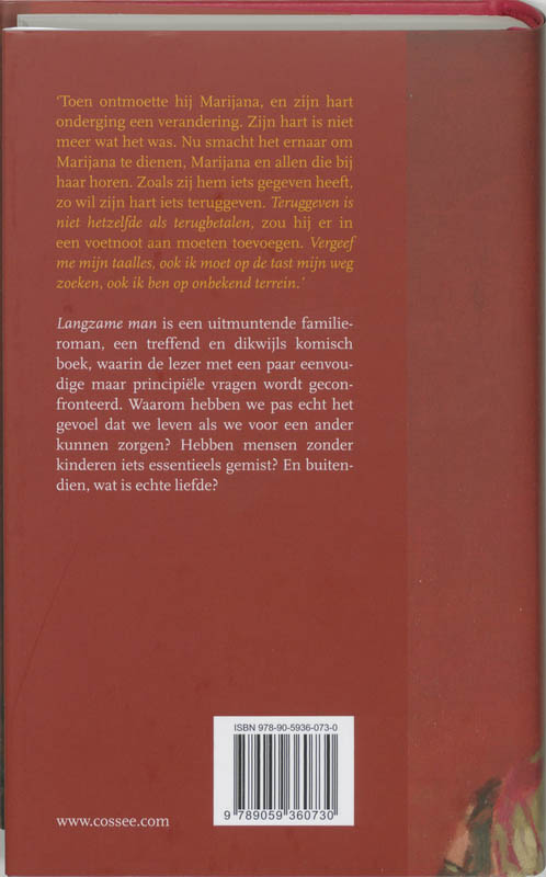 Langzame man achterkant