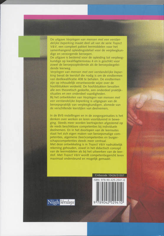 Traject V&V - Verplegen van mensen met een verstandelijke beperking 408 Leerboek achterkant