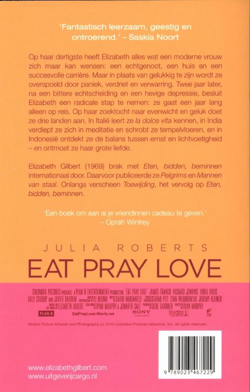 Eten, bidden, beminnen achterkant