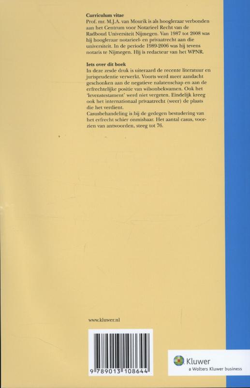 Erfrecht / Monografieen Privaatrecht / 1 achterkant