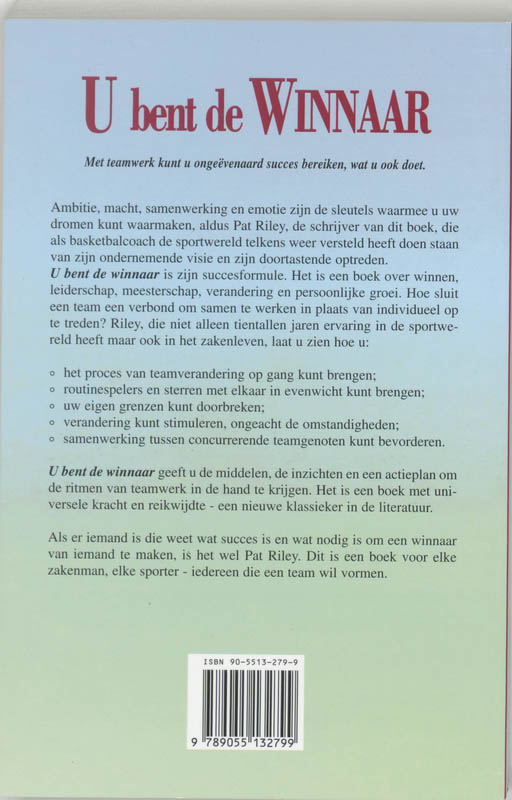 U Bent De Winnaar achterkant