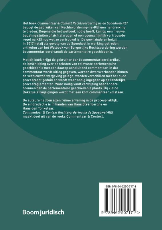 Rechtsvordering na de Spoedwet-KEI / Commentaar & Context achterkant