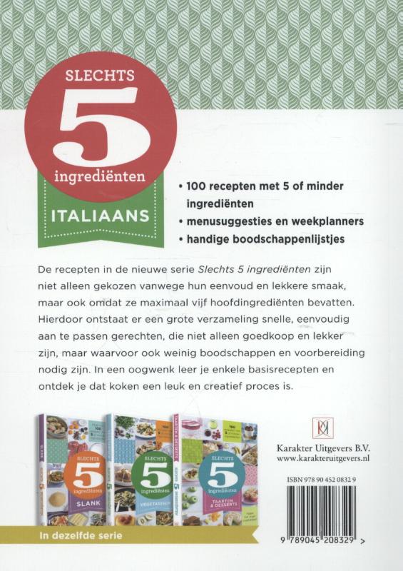 Italiaans / Slechts 5 ingrediënten achterkant