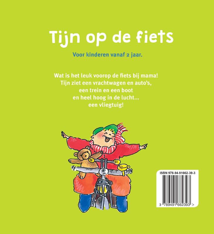 Tijn op de fiets achterkant