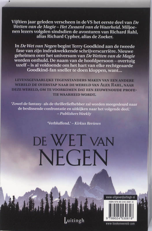 De Wet Van Negen achterkant