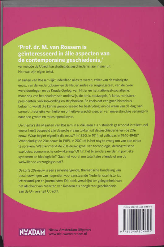 De Korte 20E Eeuw achterkant