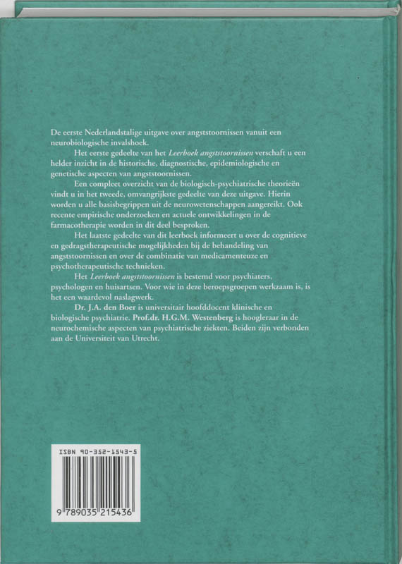 Leerboek angststoornissen achterkant