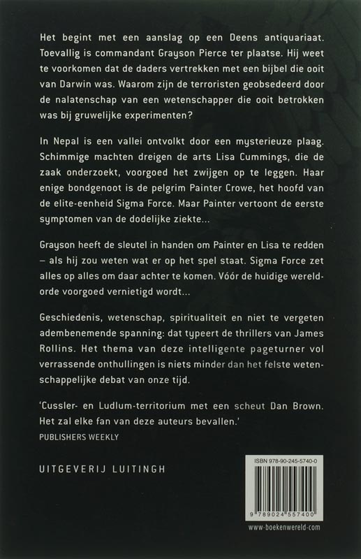 De Zwarte Orde / Sigma Force / 3 achterkant