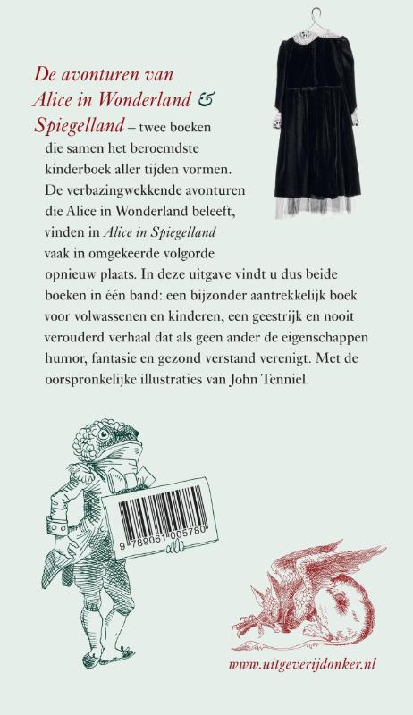 De avonturen van Alice in Wonderland en Spiegelland achterkant
