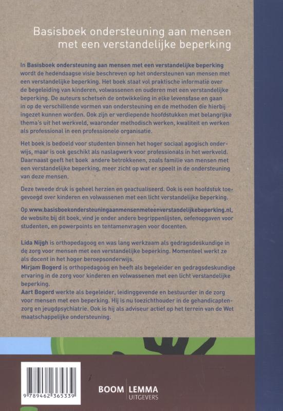 Basisboek ondersteuning aan mensen met een verstandelijke beperking achterkant