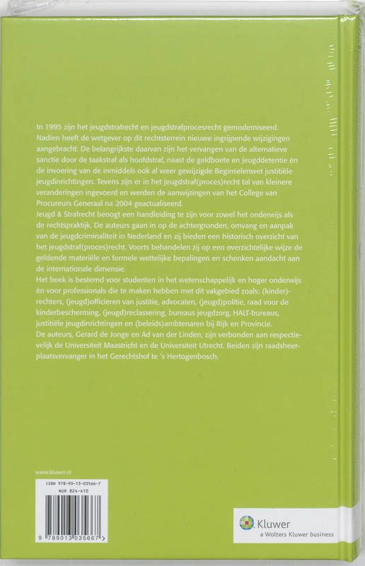 Jeugd en strafrecht achterkant