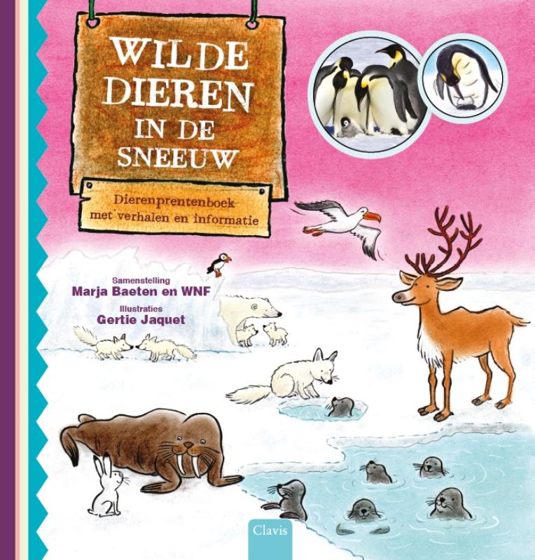 Wilde dieren in de sneeuw