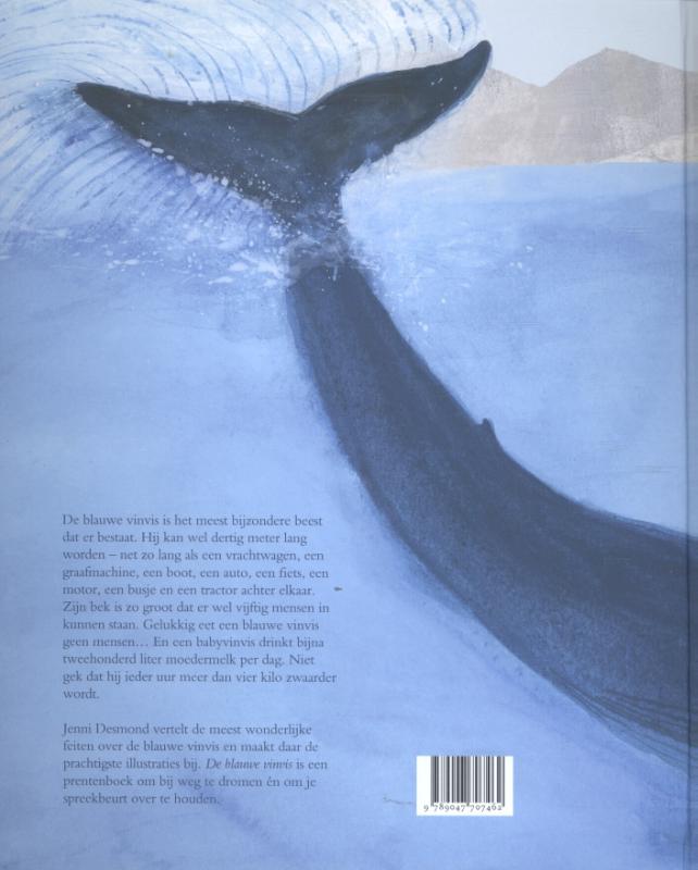 De blauwe vinvis achterkant