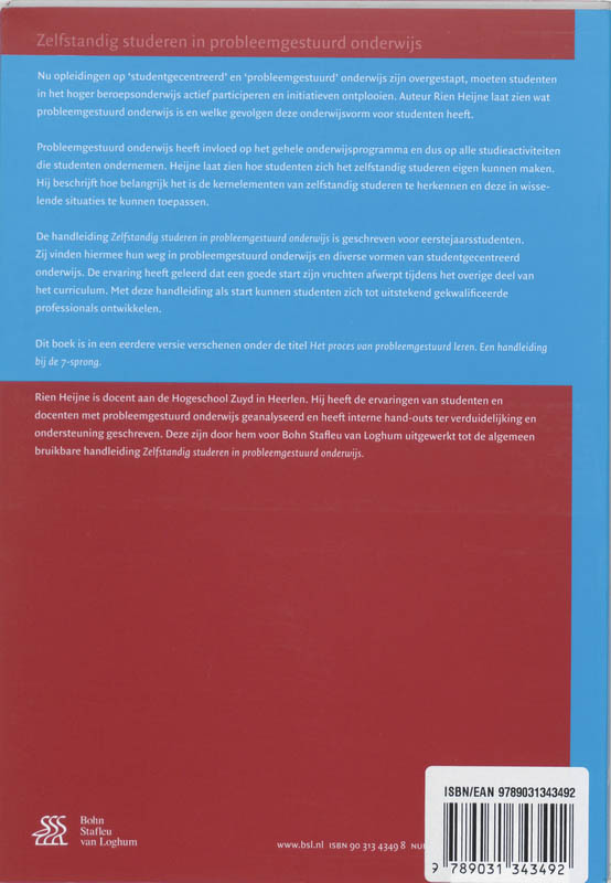 Zelfstandig studeren in problemengestuurd onderwijs / Docentenreeks achterkant