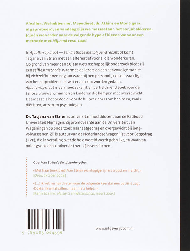 Afvallen op maat achterkant