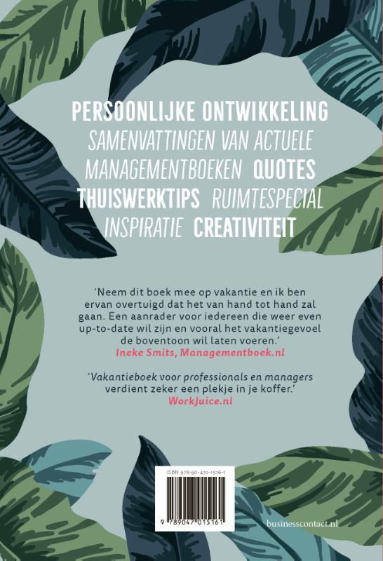 Vakantieboek voor professionals en managers achterkant