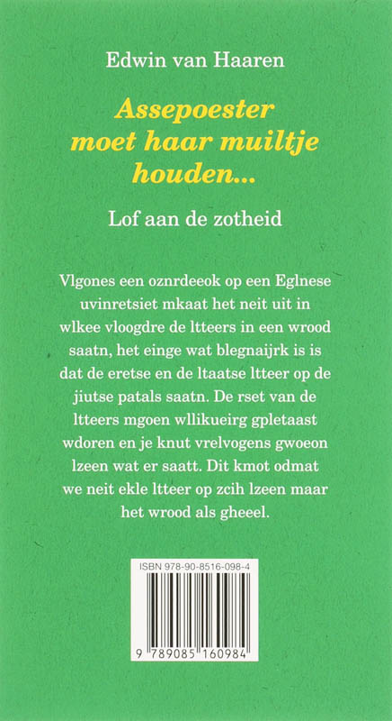 Assepoester moet haar muiltje houden... achterkant