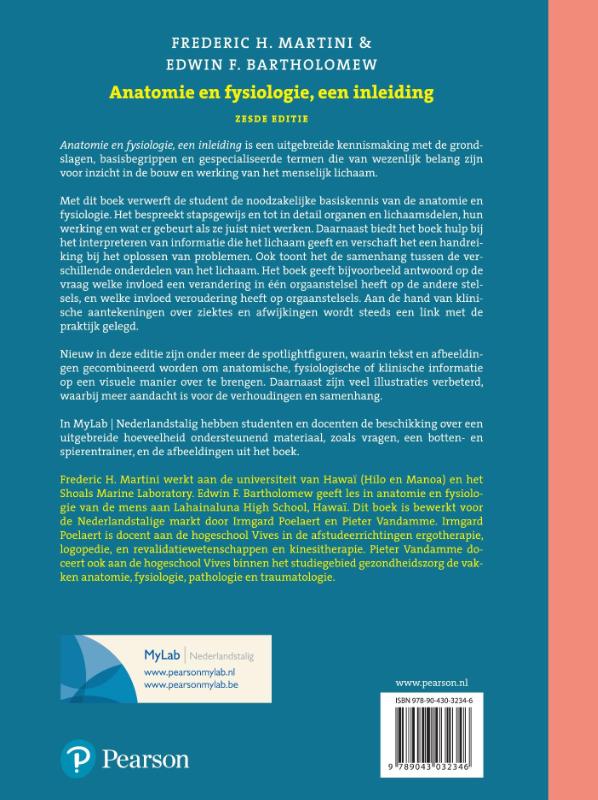 Anatomie en fysiologie, met MyLab NL toegangscode 6e editie achterkant