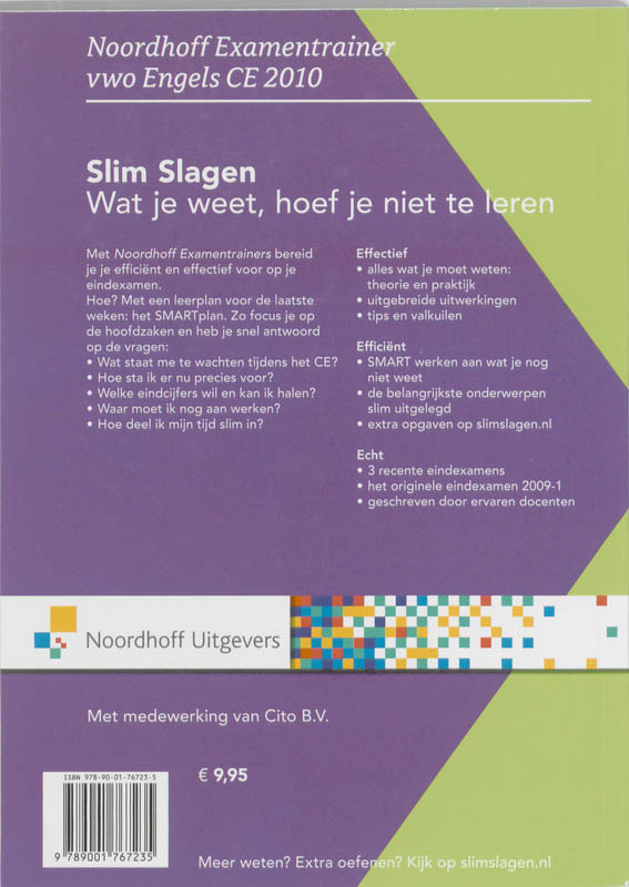 Noordhoff Examentrainer / Vwo / Deel Engels Ce 2010 achterkant