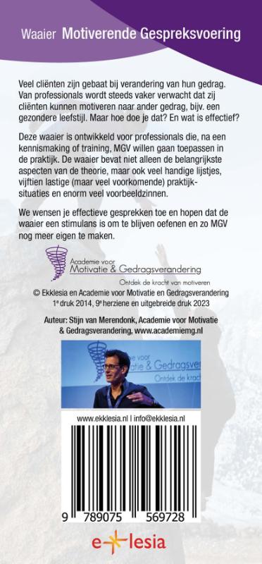 Waaier motiverende gespreksvoering achterkant