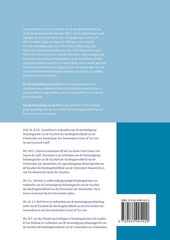 Fiscale behandeling van de DGA / Boom fiscale studieboeken achterkant