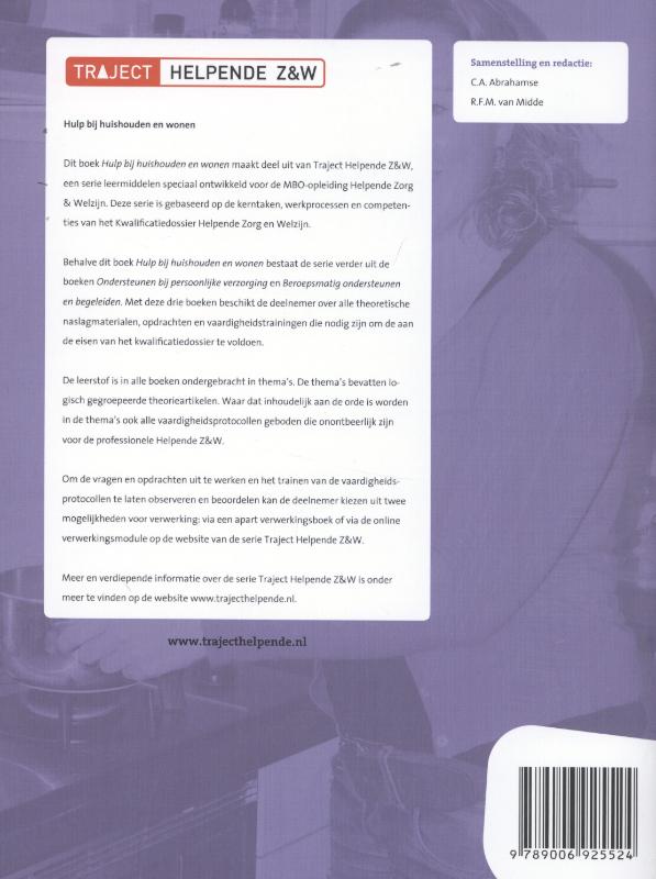Hulp bij huishouden en wonen / Traject helpende Z&W achterkant