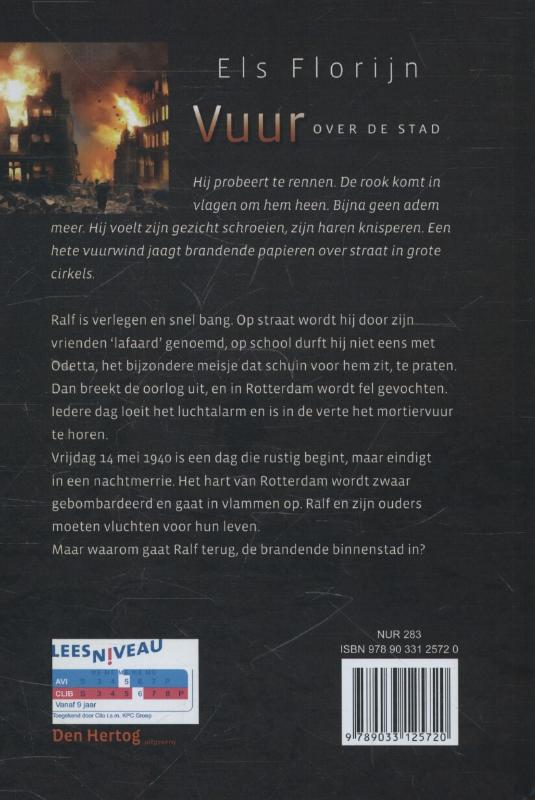 Vuur over de stad achterkant