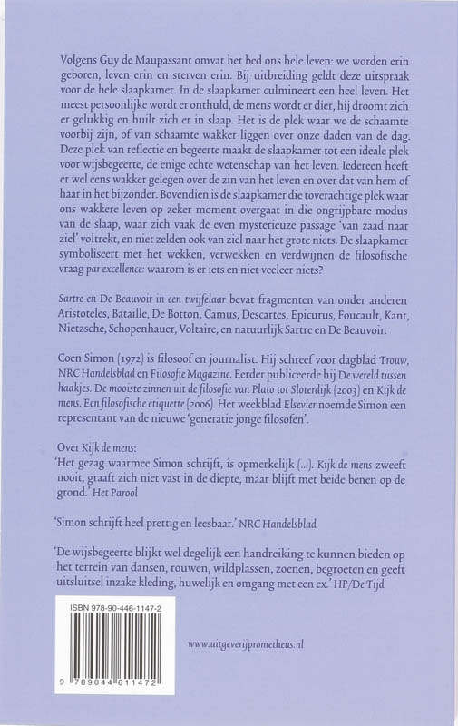 Sartre En De Beauvoir In Een Twijfelaar achterkant