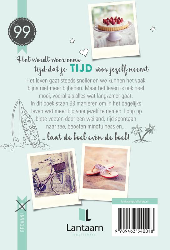 99 manieren om tijd voor jezelf te nemen achterkant