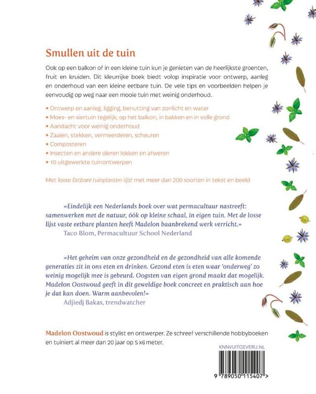 Een kleine eetbare tuin achterkant