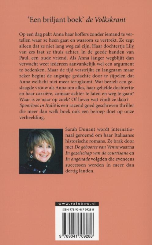 Spoorloos in Italië / Rainbow pocketboeken achterkant