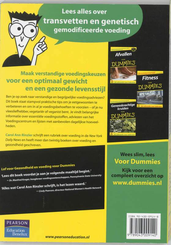 Gezondheid en voeding voor Dummies / Voor Dummies achterkant