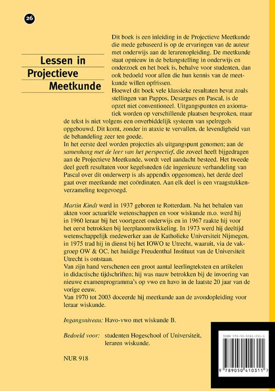 Lessen in projectieve meetkunde / Epsilon uitgaven / 26 achterkant