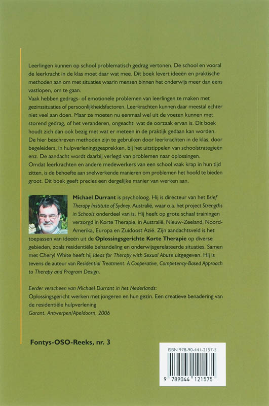Creatieve oplossingen bij gedragsproblemen op school / Fontys OSO-Reeks / 3 achterkant