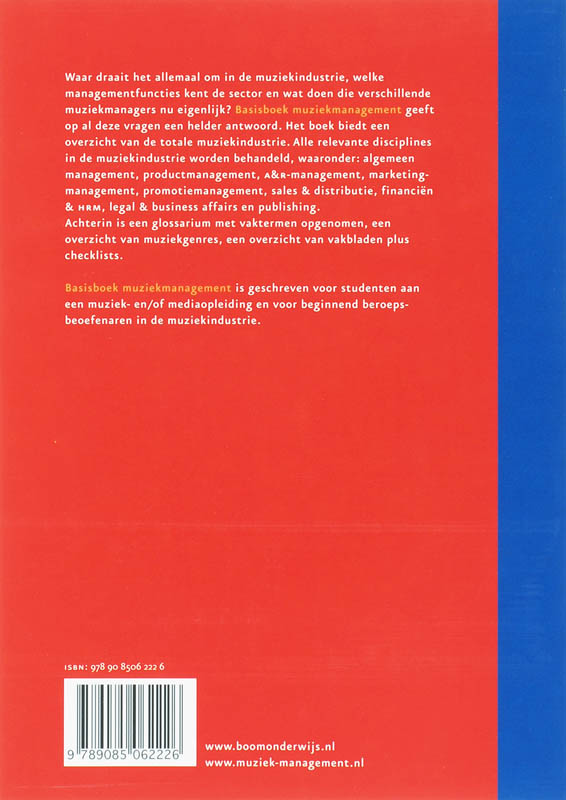 Basisboek muziekmanagement achterkant