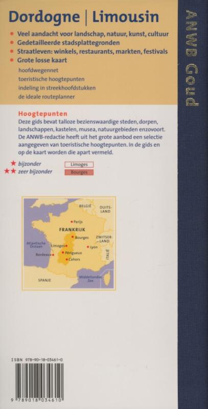 Dordogne, Limousin / ANWB goud achterkant