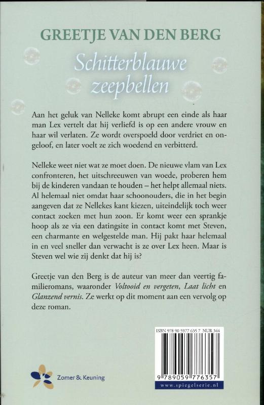 Schitterblauwe zeepbellen / Spiegelserie achterkant