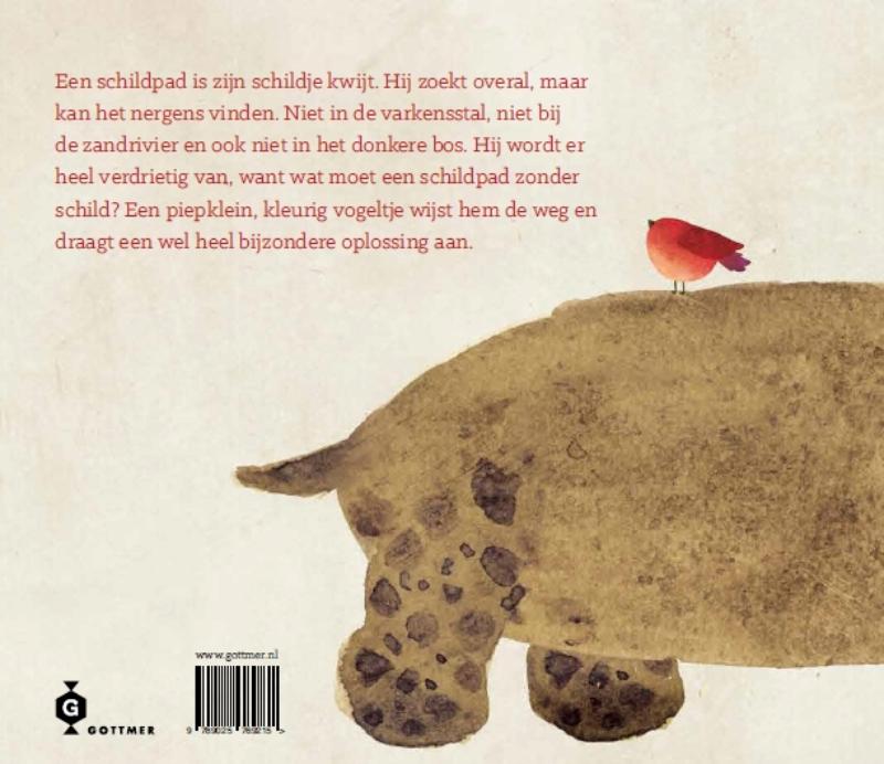 Een schildpad was zijn schildje kwijt achterkant