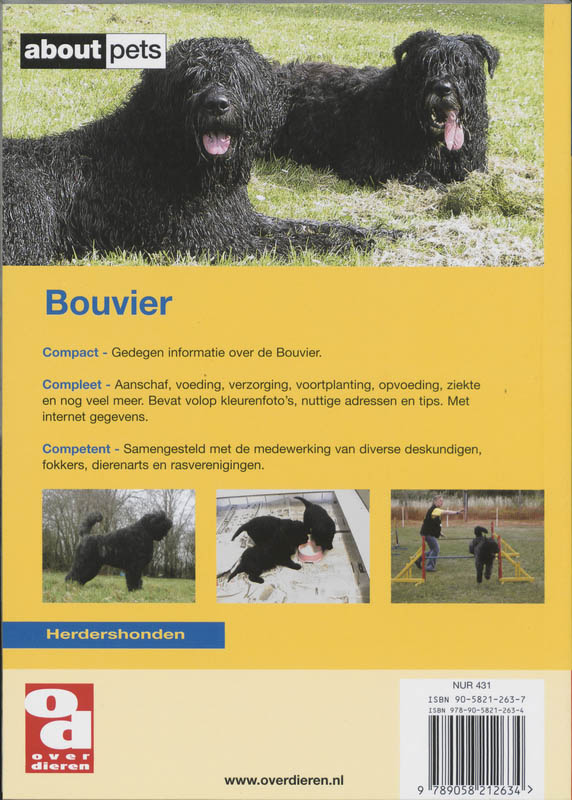 Bouvier / Over Dieren achterkant