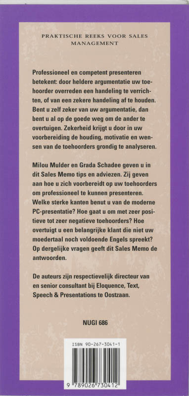 36 competenties voor professioneel presenteren / Sales memo's achterkant