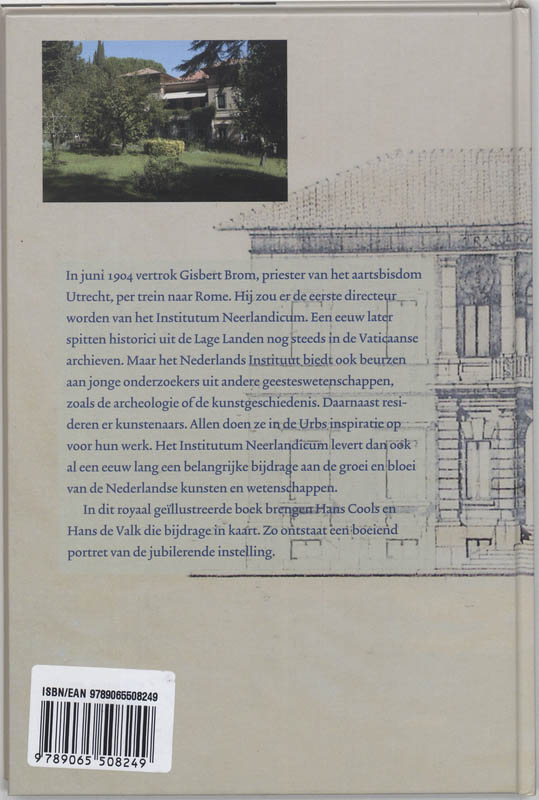 Institutum Neerlandicum MCMIV-MMIV achterkant