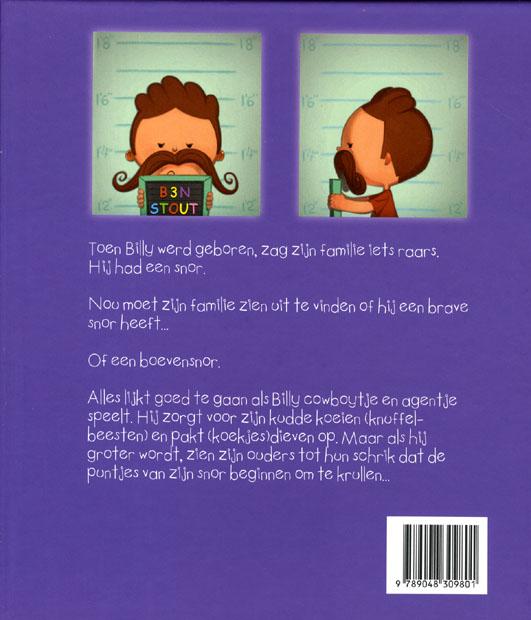 De baby met de snor achterkant