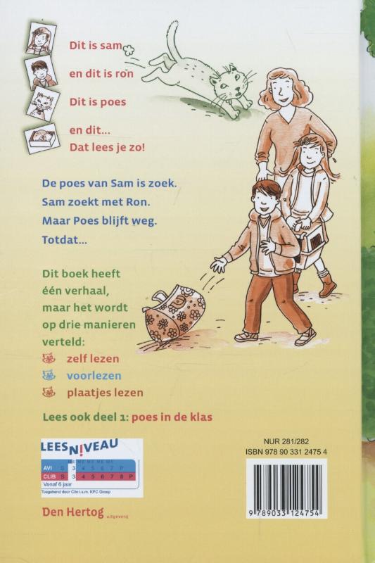 Poes loopt weg achterkant