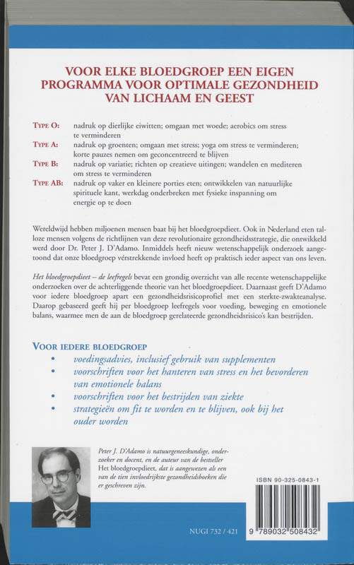 Het bloedgroepdieet - De leefregels achterkant