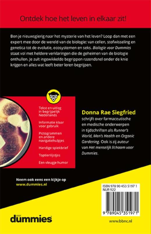 Biologie voor Dummies / Voor Dummies achterkant