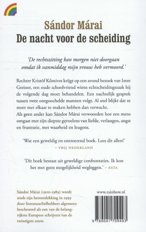 De nacht voor de scheiding achterkant