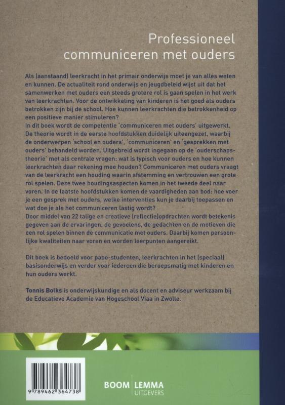 Professioneel communiceren met ouders achterkant