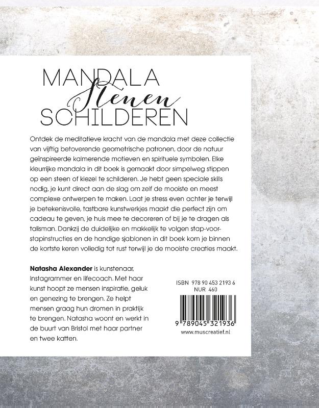 Mandalastenen schilderen achterkant